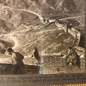 Great Wall of China Stereoview Keystone View Co. 1900s Curved Mount